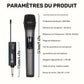 Microphones Sans Fil UHF – Micros Professionnels avec Récepteur Jack pour Karaoké, Concerts et Événements