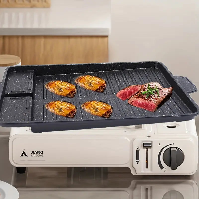 Plancha barbecue portable antiadhésive – Plaque de cuisson idéale pour camping, pique-nique et cuisine d’extérieur