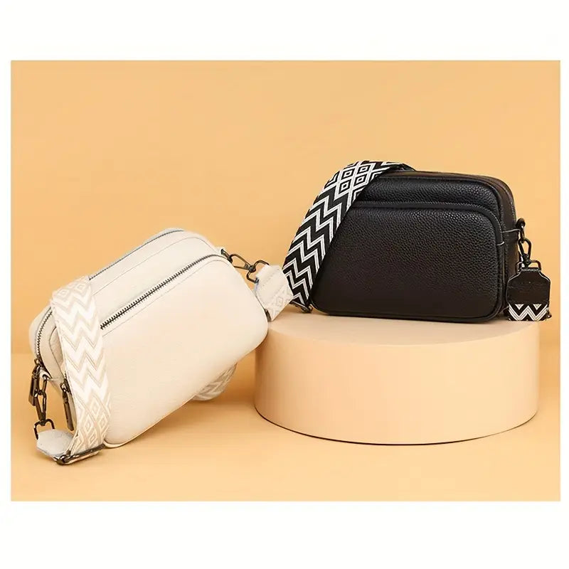 Sac Besace Femme Élégant Bandoulière Large Motif Bohème, Cuir PU Premium et Design Tendance