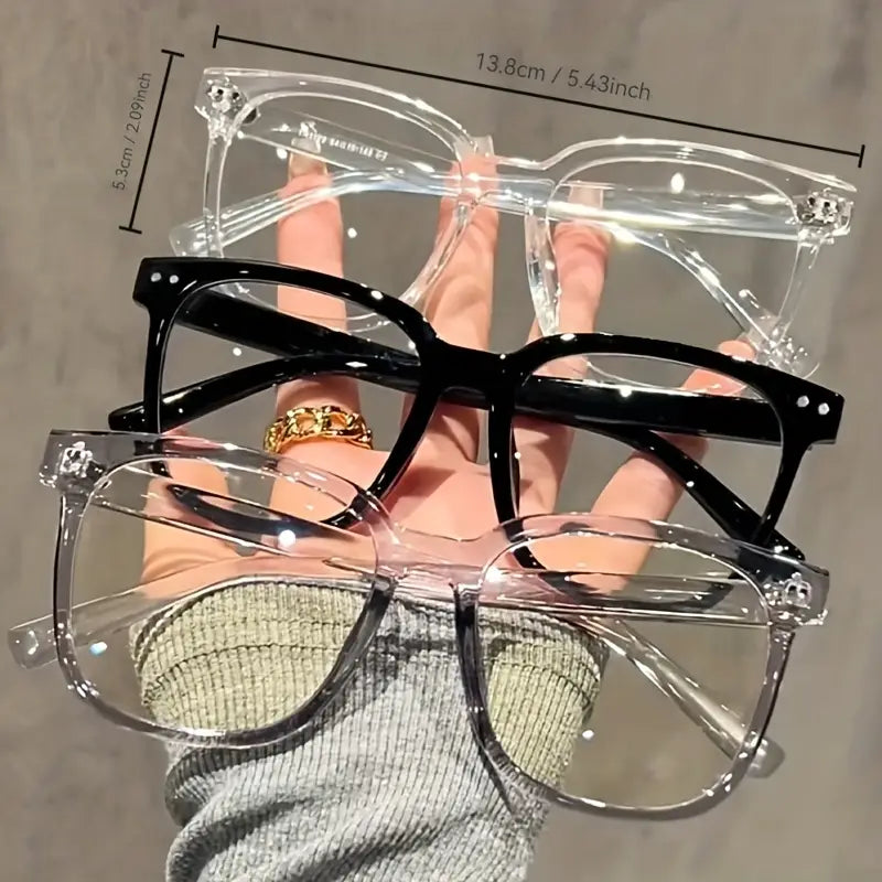 Lunettes homme mode – Montures carrées transparentes et noires au style rétro chic