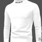 Chemise garçon col montant rouge à manches longues, coloris Blanc