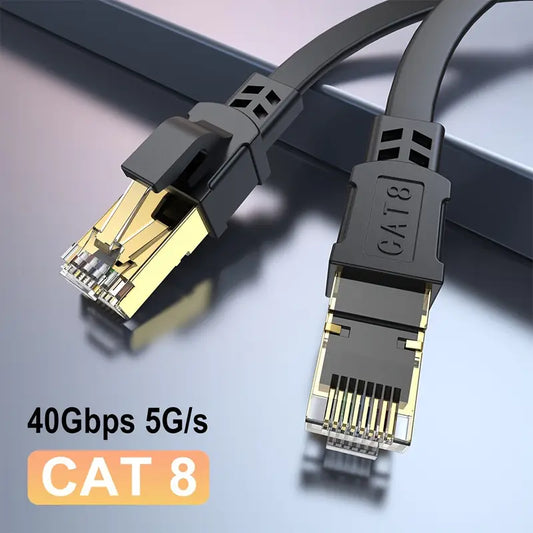 Câble Ethernet RJ45 Cat 7 Haute Vitesse – Réseau Internet Gigabit Blindé, Plat et Longue Portée | Composants Informatiques