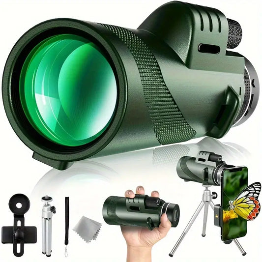Monoculaire Haute Définition 40x60 avec Lentille Grand Angle – Télescope Portable pour Observation, Voyage et Photographie