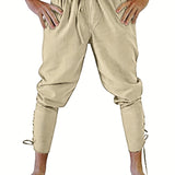 Pantalon long homme en lin style médiéval, coloris Beige