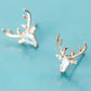 Boucles d’Oreilles Enfant Cerf Doré avec Strass – Bijou Fantaisie Original et Élégant