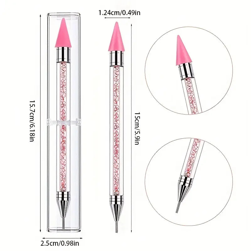Stylo Pick-Up Strass pour Nail Art – Outil Précis pour Décoration Ongles avec Strass et Perles