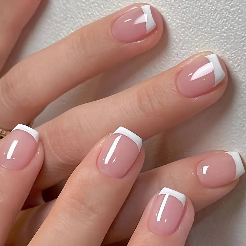 Faux ongles mariage femme – Kit french manucure nude élégante pour mariée et demoiselles d’honneur