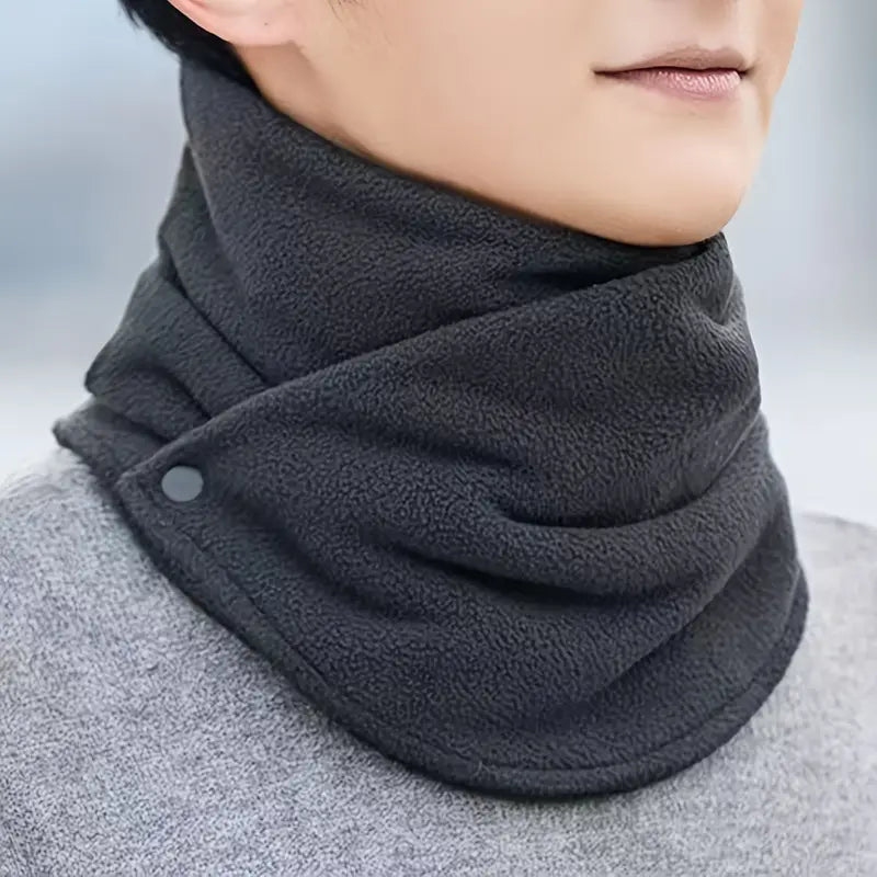Cache-cou polaire chaud rouge – Couvre visage hiver unisexe pour protection contre le froid