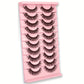 Faux Cils Naturels 3D Effet Croisé – Lot de 10 Paires Ultra Légères et Réutilisables pour un Regard Intense et Glamour