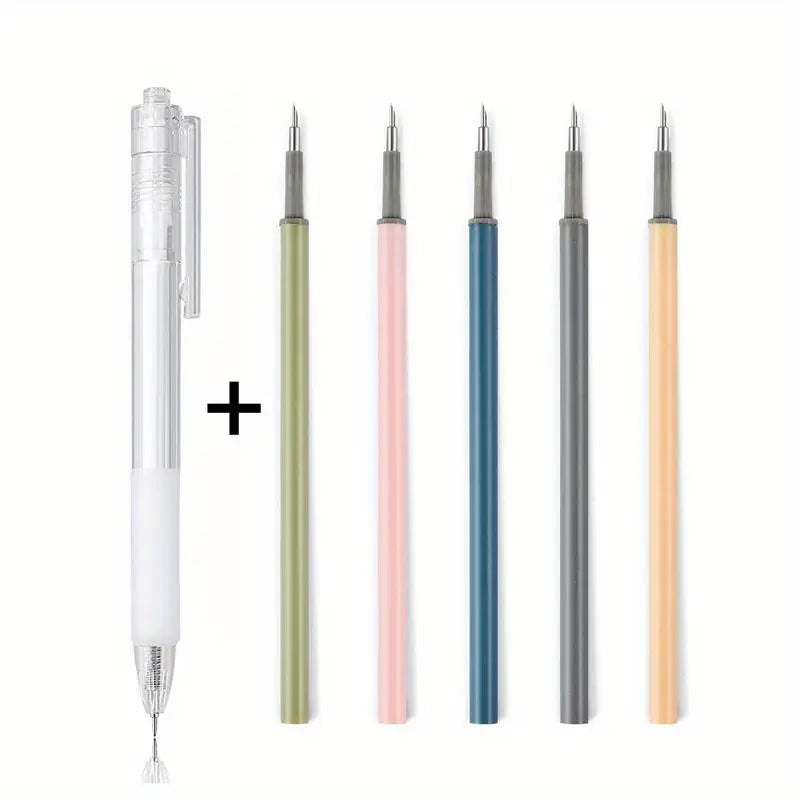 Stylo gel rose avec 4 recharges – Écriture fine 0.5 mm pour bureau, école ou bullet journal