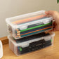 Boîte de rangement transparente pour crayons et marqueurs – Organiseur empilable pour fournitures scolaires et de bureau