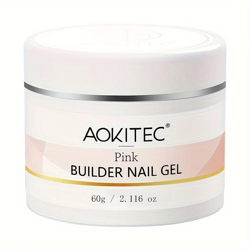Gel de Construction Ongles Transparent AOKITEC 60g – Builder Gel Professionnel pour Extensions et Renforcement