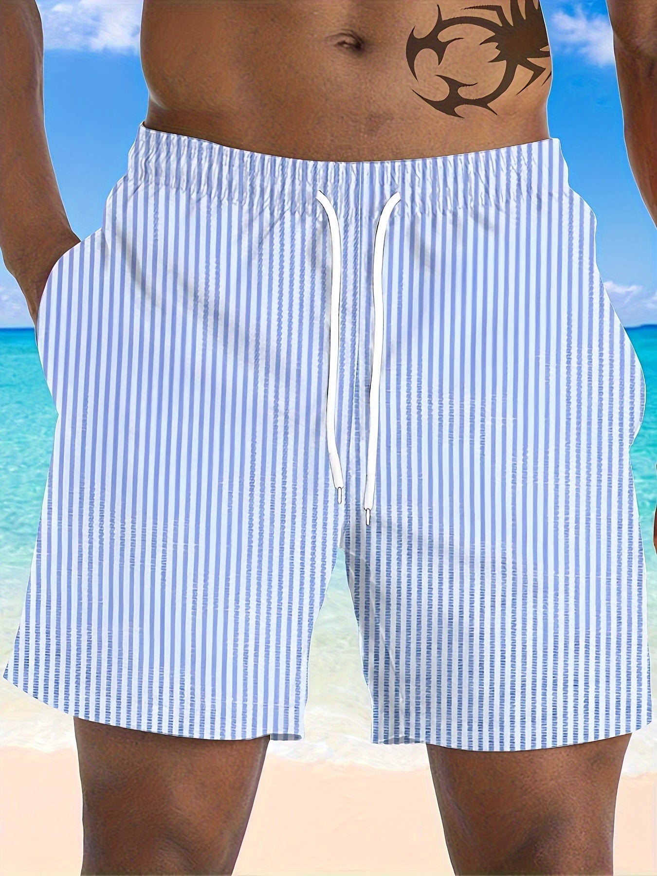 Short grande taille pour homme à séchage rapide avec imprimé à motif