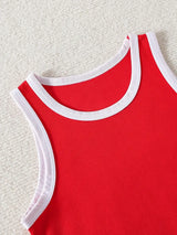 Débardeur de Sport Enfant – Maillot Sans Manches Respirant Rouge