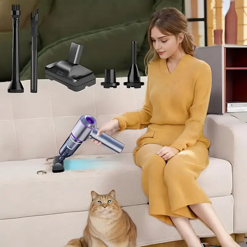 Aspirateur et souffleur 2-en-1 pour voiture – Entretien intérieur puissant avec accessoires multifonctions USB