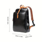 Sac à dos homme en cuir noir élégant – Design professionnel avec bretelles contrastées marron