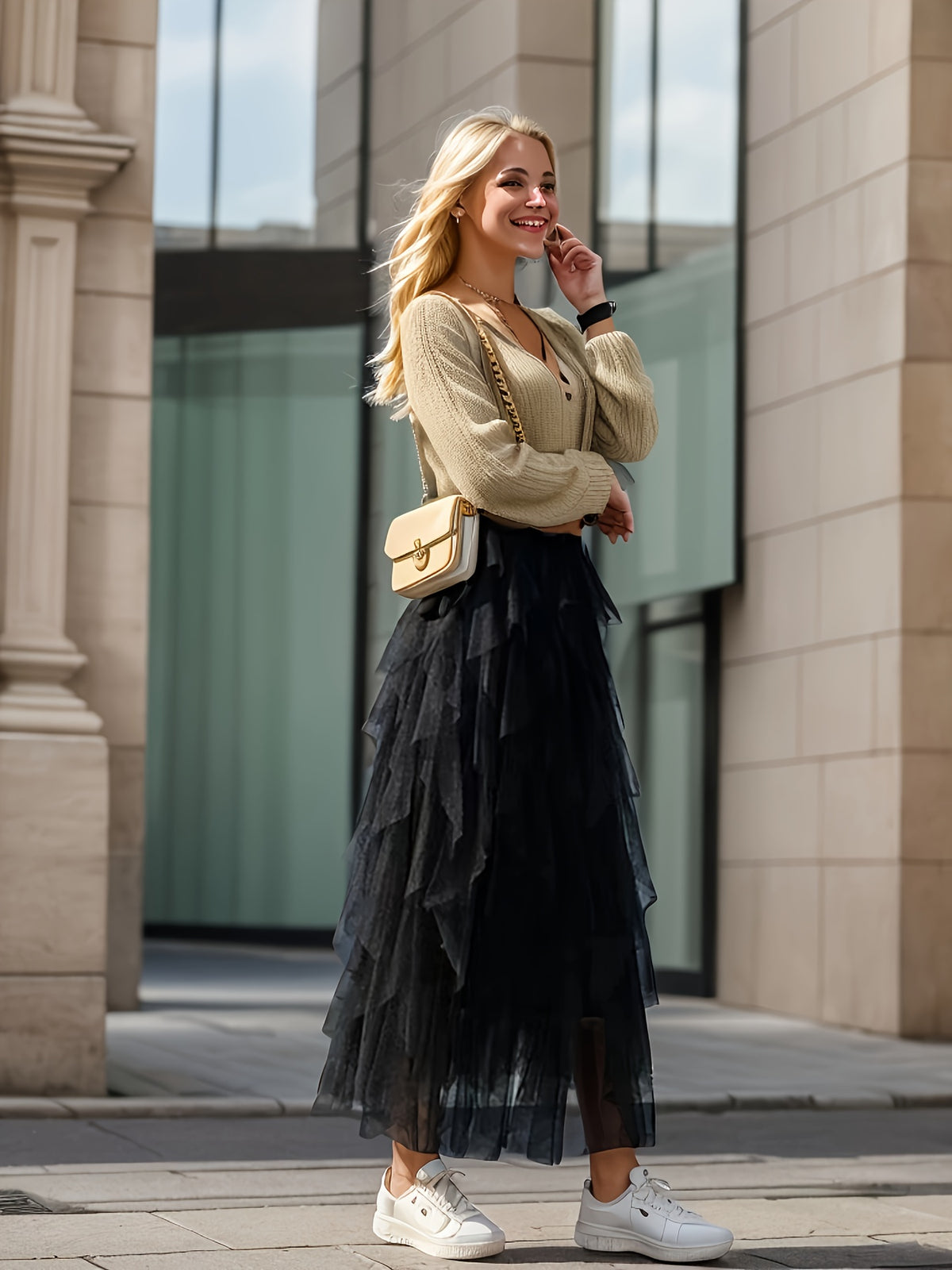 Jupe Tutu à Volants – Taille Élastique & Superposition de Tulle