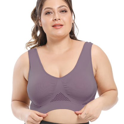 Brassière de Sport Confortable Sans Couture Grande Taille, coloris Lavende
