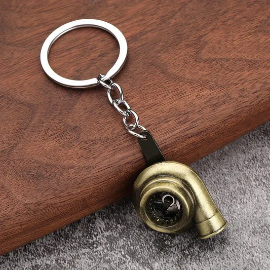Porte-clés turbo voiture en métal – Breloque mécanique sportive pour homme