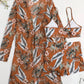 Ensemble 3 pièces de plage femme – Maillot, short et kimono assortis au style géométrique chic
