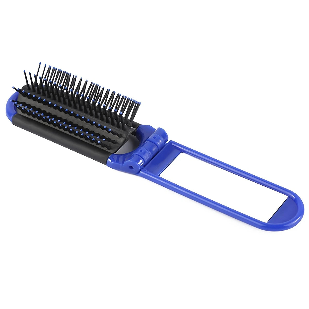 Brosse à Cheveux Pliable avec Miroir Intégré – Accessoire 2 en 1 Compact pour Retouches Beauté en Déplacement