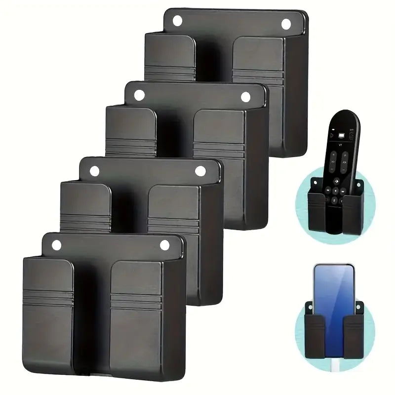 Support mural adhésif multifonction – Rangement télécommande et porte-téléphone