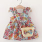 Robe Bébé Fille Fleurie avec Sac Assorti – Tenue Été Chic et Adorable