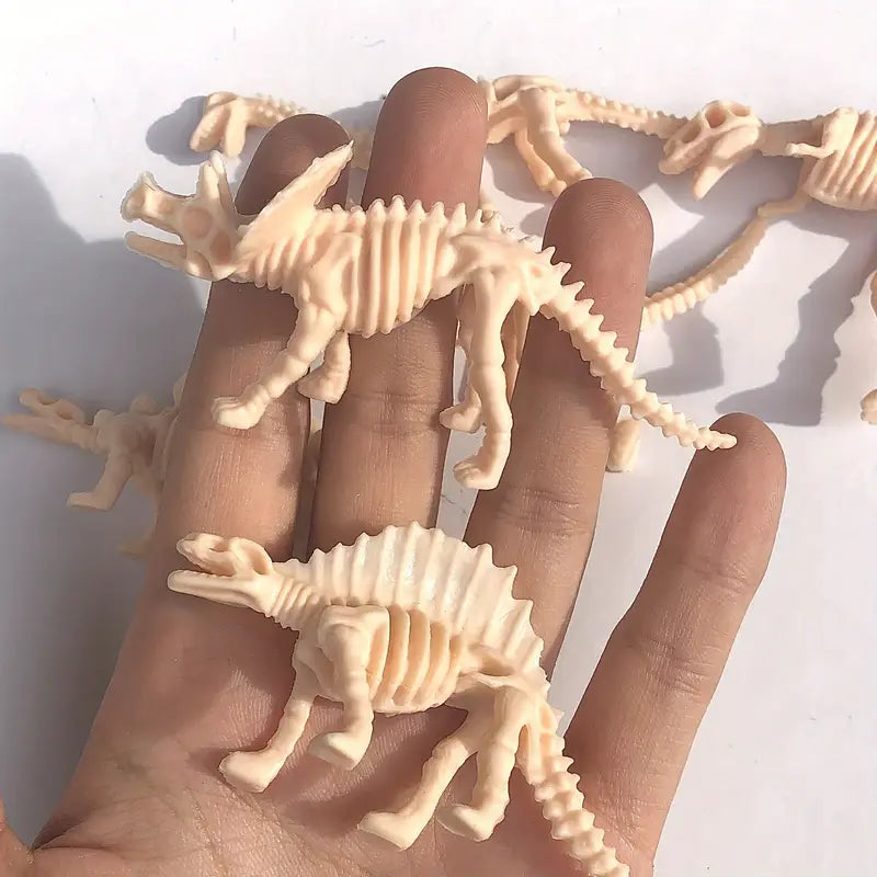 Mini Squelettes de Dinosaures en Plastique – Modèles 3D Éducatifs pour Projets et Décoration