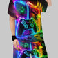 Ensemble Garçon T-shirt et Short Gaming Néon – Tenue Streetwear avec Motif Manette de Jeu