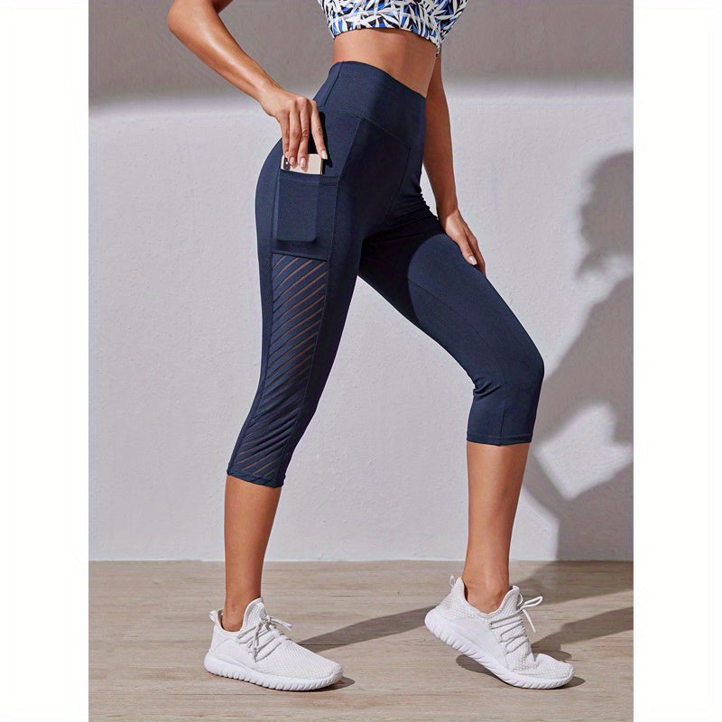 Pantalon Capri de Sport de Levage de Hanche de Contrôle de Ventre