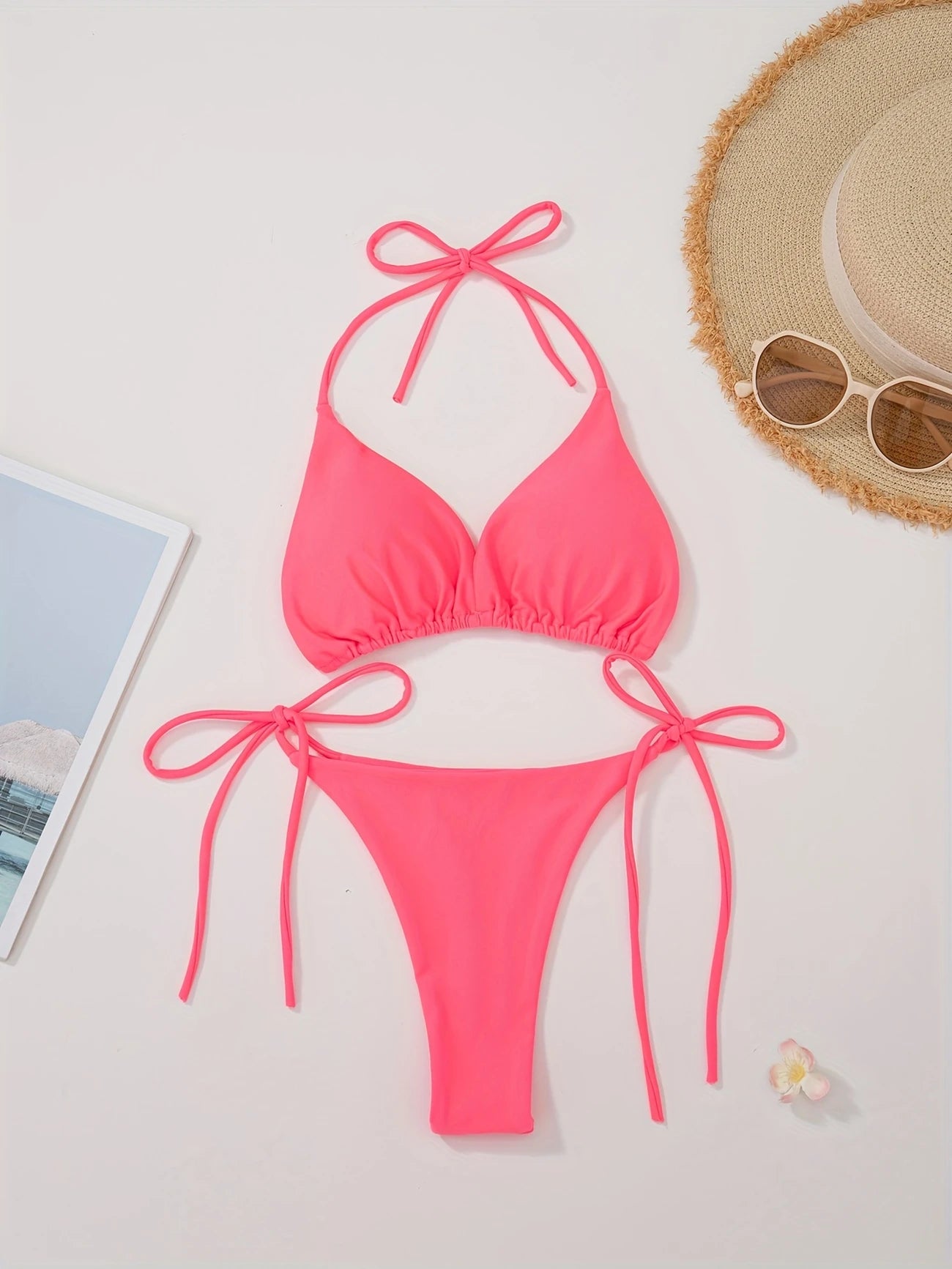 Bas de bikini échancré à nouer – Coloris fluo, taille réglable et coupe sexy pour toutes les silhouettes