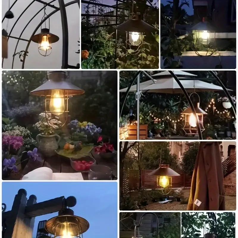 Ampoule LED Vintage Suspendue – Éclairage Ambre Chaud pour Extérieur ou Terrasse – Style Rétro Industriel