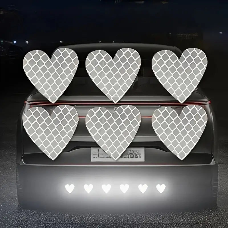 Autocollants Voiture Réfléchissants Cœur Jaune – Stickers Sécurité et Décoration Rétro-Réfléchissants Pare-Chocs et Portières