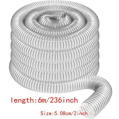 Tuyau Flexible Transparent Renforcé en PVC – Conduit Industriel Résistant pour Aspiration et Refoulement de Liquides