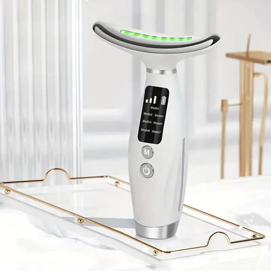 Appareil de Massage Raffermissant Visage & Cou – 7 Modes, Lumière LED, Anti-Âge et Drainage Lymphatique