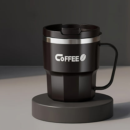 Mug Isotherme Double Paroi avec Couvercle Antifuite, coloris Noir