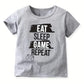 T-shirt gamer garçon – Hauts imprimés manette et slogans gaming tendance