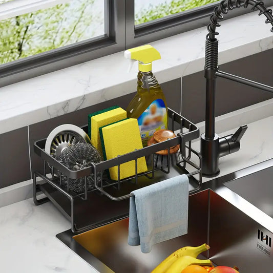 Organisateur de Cuisine pour Évier – Panier de Rangement Multifonction pour Éponges, Liquide Vaisselle et Torchons