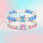 Bracelet Élastique Enfant Perles Roses et Blanches – Bijou Fantaisie avec Petit Charm