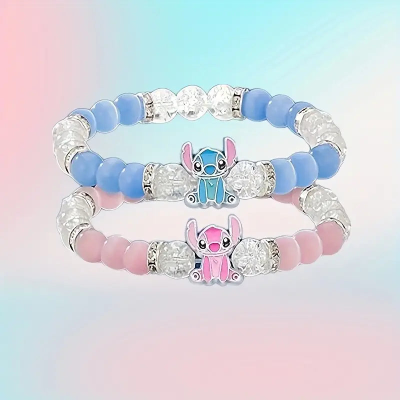 Bracelet Élastique Enfant Perles Roses et Blanches – Bijou Fantaisie avec Petit Charm