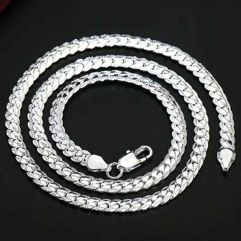 Collier homme chaîne plate en acier inoxydable argent – Bijou tendance et résistant