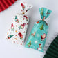 Sachets Cadeaux de Noël – Pochettes Festives avec Motifs Père Noël et Lutins pour Emballage Cadeaux