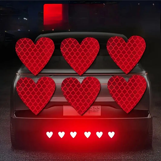Autocollants Voiture Réfléchissants Cœur Jaune – Stickers Sécurité et Décoration Rétro-Réfléchissants Pare-Chocs et Portières