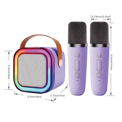 Micro Karaoké Bluetooth avec Haut-Parleur LED – Sans Fil, Rechargeable, Ambiance DJ & Soirée