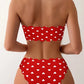 Bikini bandeau à cœurs avec laçage – Maillot 2 pièces irrésistible et féminin