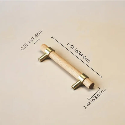 Poignée de Tirage en Bois et Métal 28 cm – Accessoire de Meuble et Porte pour Prise en Main Ergonomique