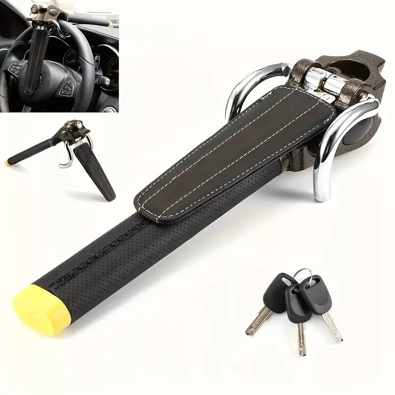 Antivol Voiture Barre de Volant avec Clé – Dispositif de Sécurité Anti-vol Renforcé pour Protection Véhicule