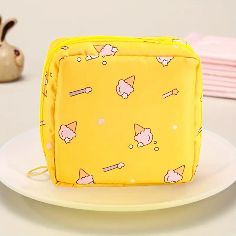 Trousse de maquillage kawaii imperméable Rangement compact et coloré pour cosmétiques