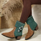 Bottes fille en daim marron avec broderie chat – Style western tendance et confortable