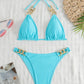 Bas de bikini à maillons dorés – Coupe échancrée et détails glamour pour un été éclatant